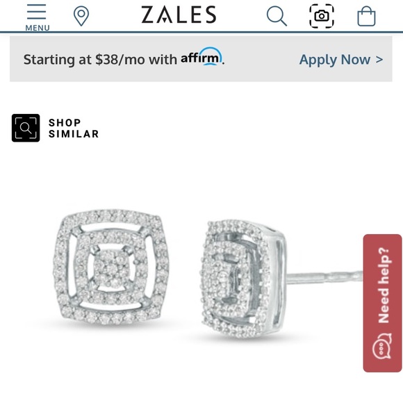 1/2 ct Natural Diamond Composite Halo Earrings - Picture 5 of 5